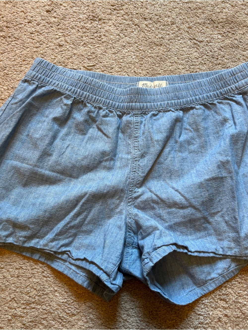 Madewell Light Blue Chambray Elastic Waist Shorts